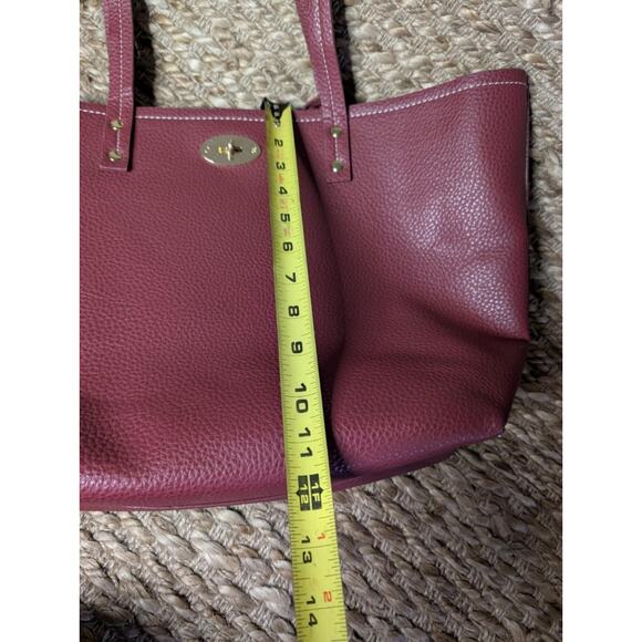 BCBG Paris Red Pebbled Faux Leather Open Shoulder Tote Bag & Crossbody Bag - Picture 9 of 16